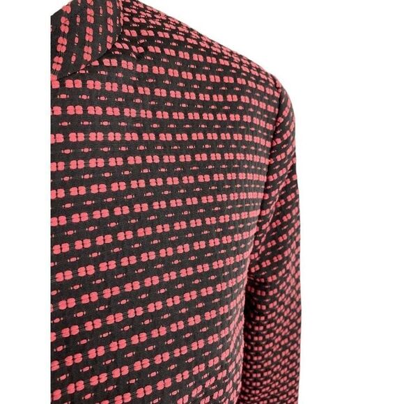 Anne Klein Menswear Blazer Women's 2 XS Black Red Open-Front Mandarin Collar NWT - Picture 4 of 16